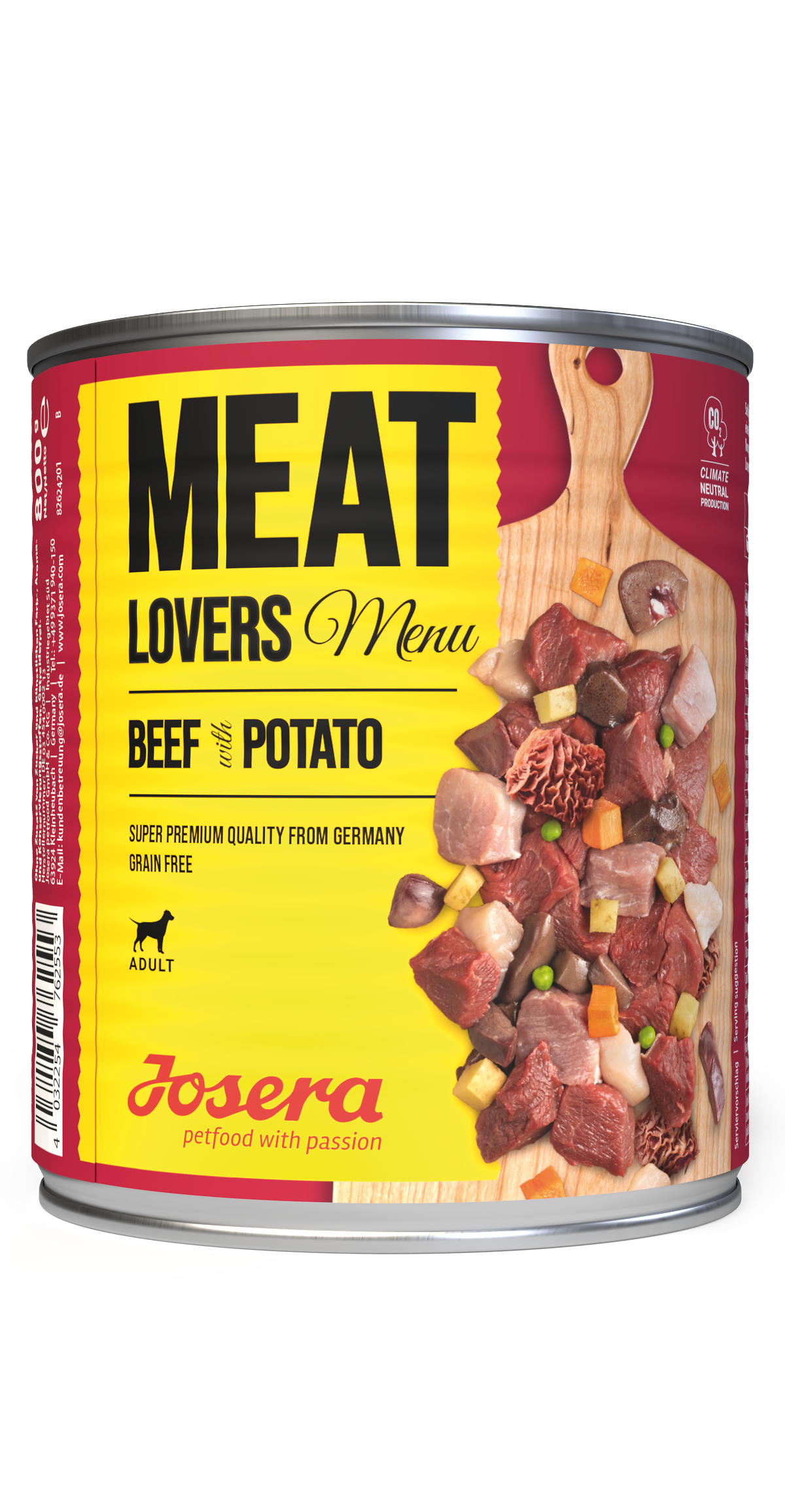 Opakowanie karmy MEAT LOVERS MENU WOŁOWINA Z ZIEMNIAKAMI