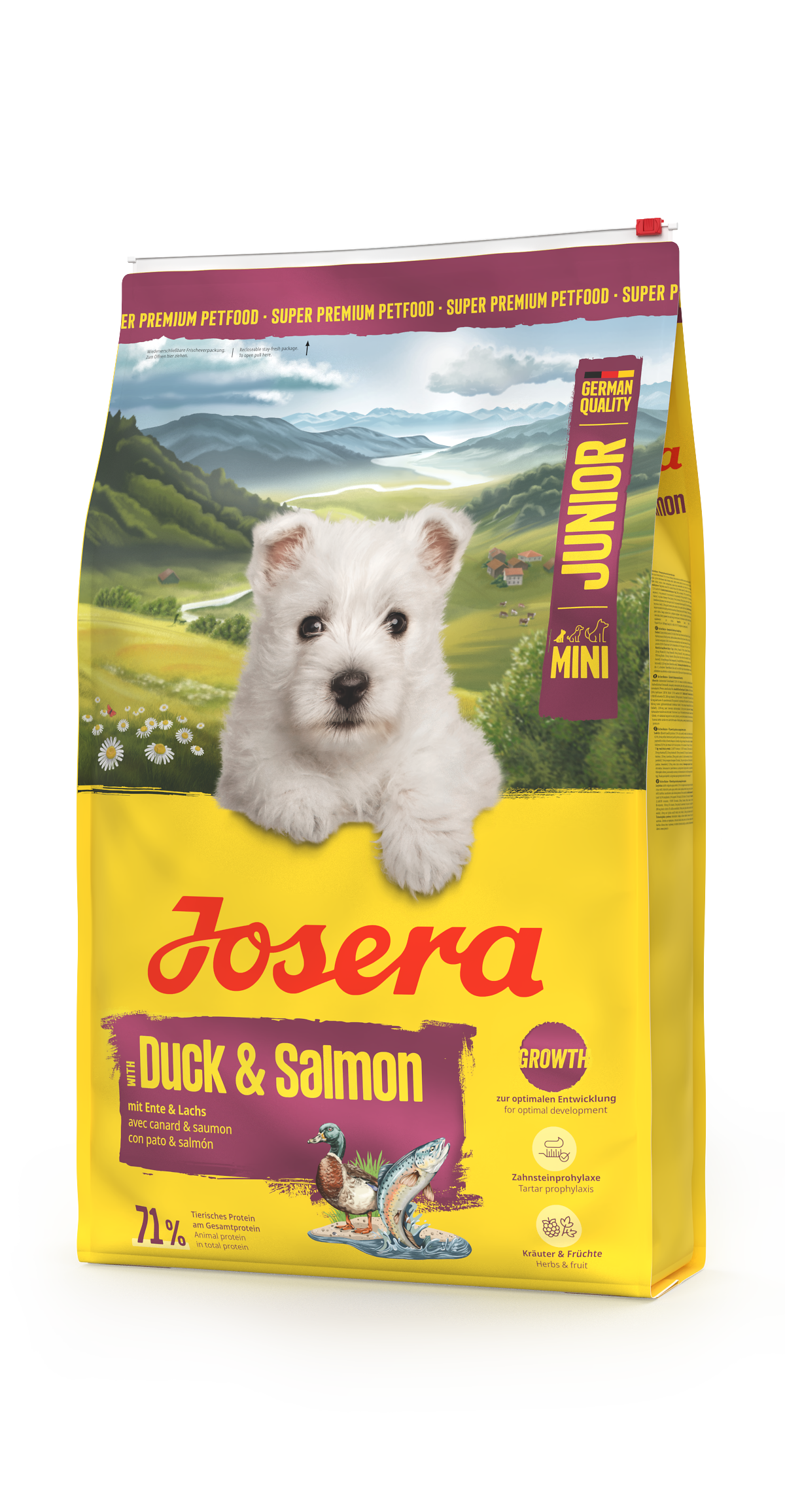 Opakowanie karmy MINI JUNIOR DUCK & SALMON